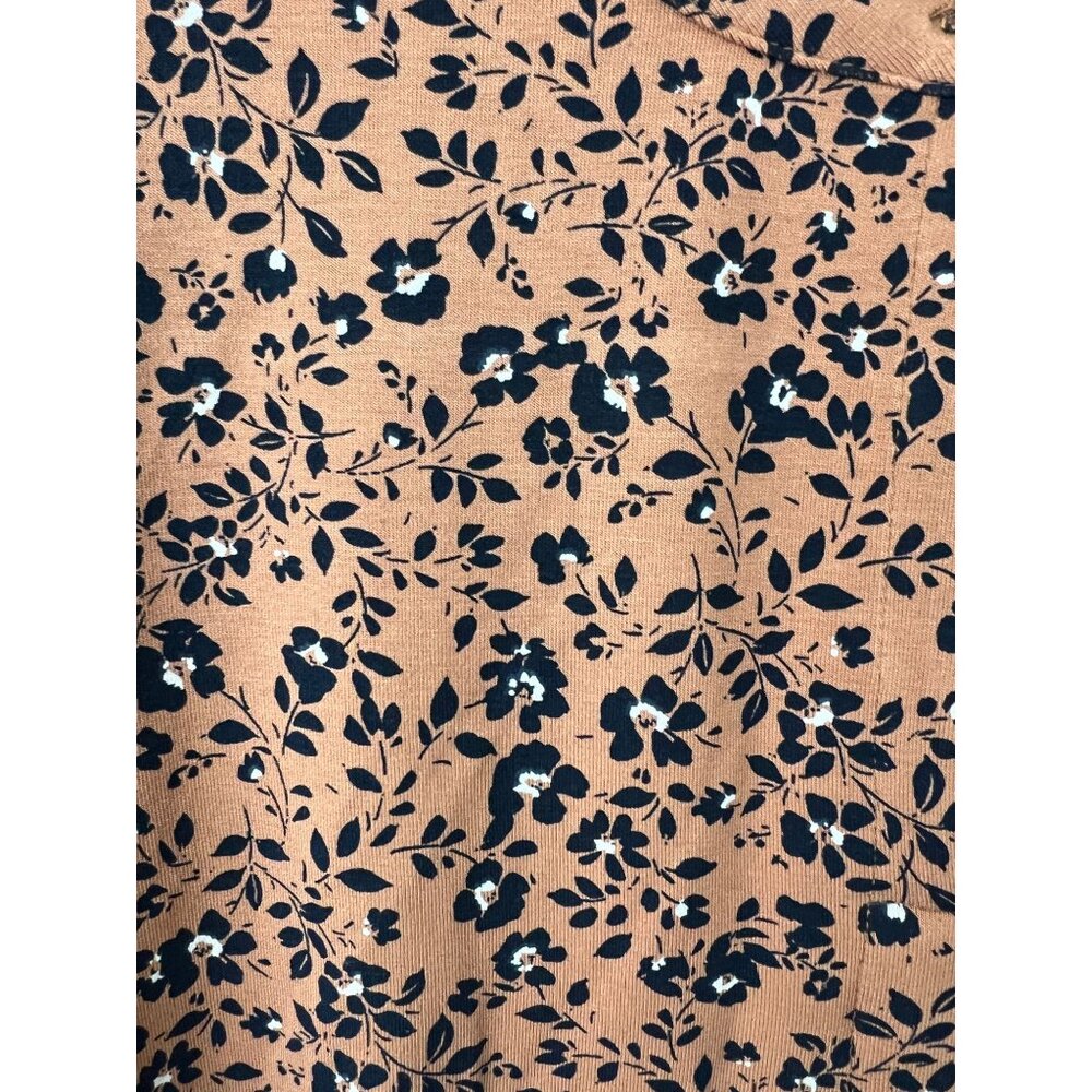 J. Jill Wearever Womens XL Orange Floral Print Top 3/4 Sleeve Knit Tunic Blouse - Picture 11 of 12